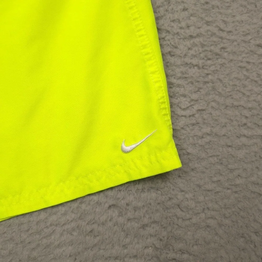 Nike Swim Trunks Mens XL Neon Yellow Elastic Waist Drawstring Pockets